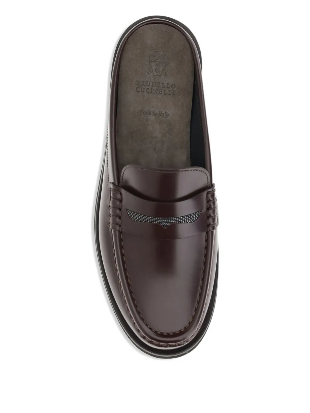 Декорированные мюли с пряжкой Horsebit Brunello Cucinelli, коричневый — фото 3