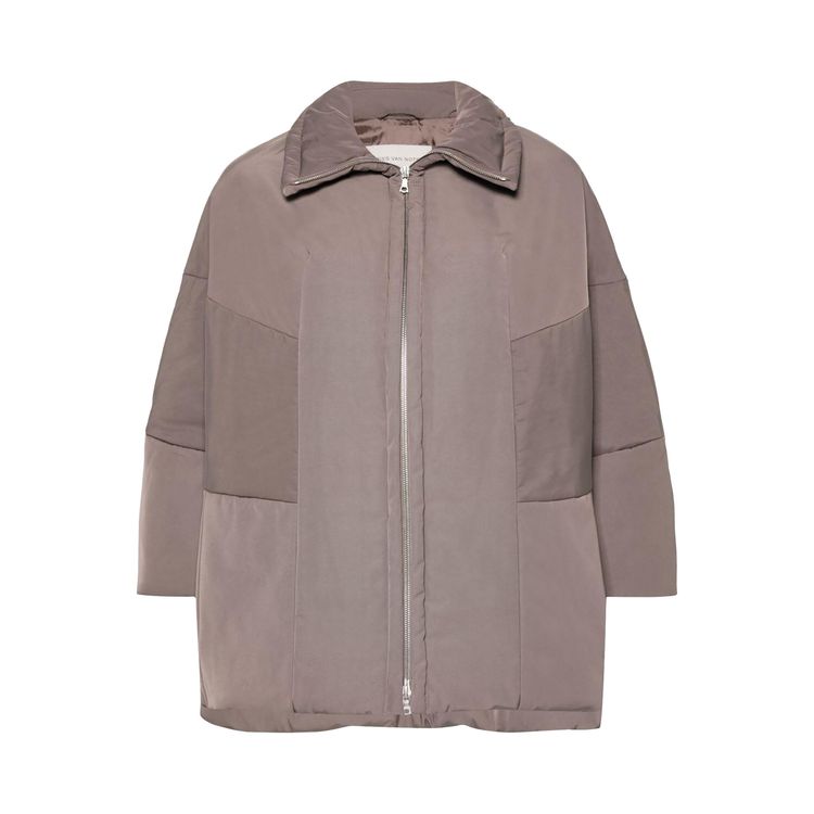 

Куртка Dries Van Noten Drop Shoulder Funnel Jacket Taupe, серый