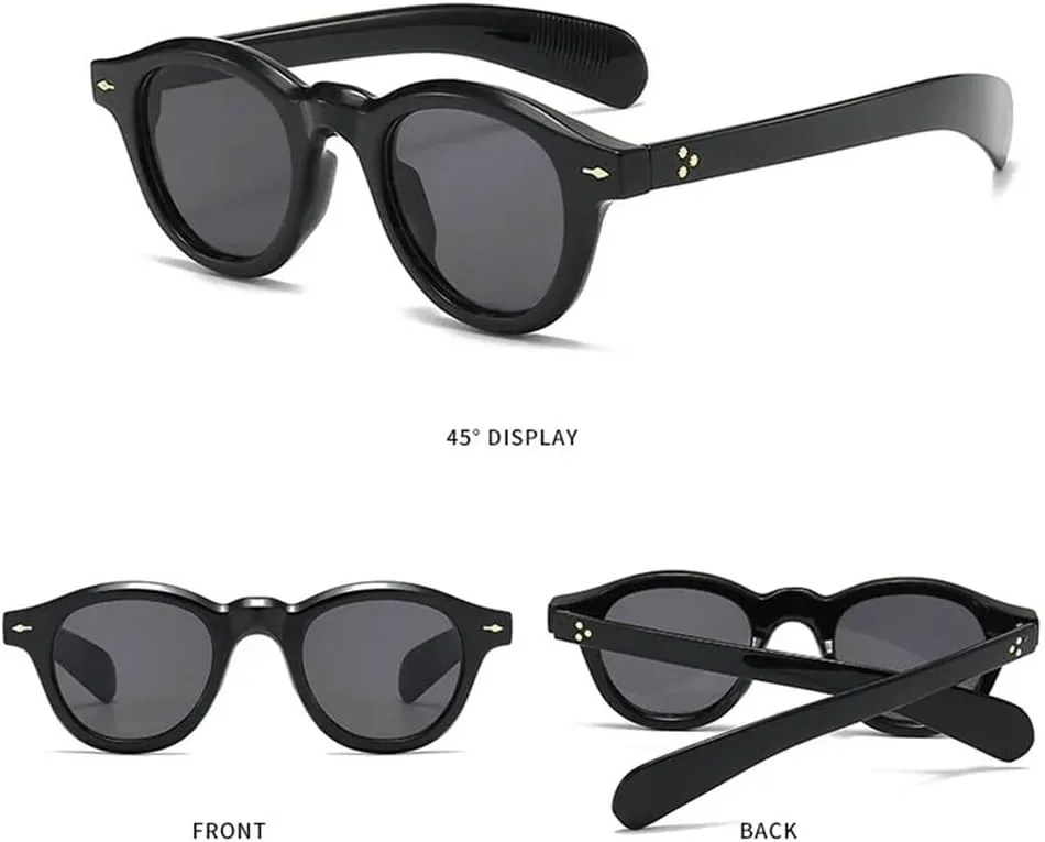 

Овальные солнцезащитные очки для женщин с прозрачными линзами и защитой от УФ-излучения UV400 для мужчин, с заклепками, для бега на открытом воздухе UYPTK, Tea Blue