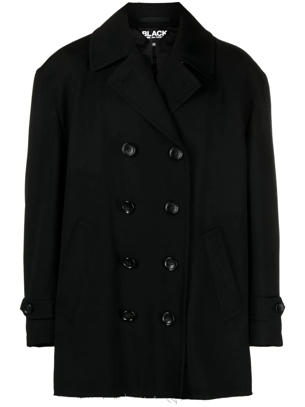 

Двубортное пальто с заостренными лацканами Black Comme Des Garçons, черный