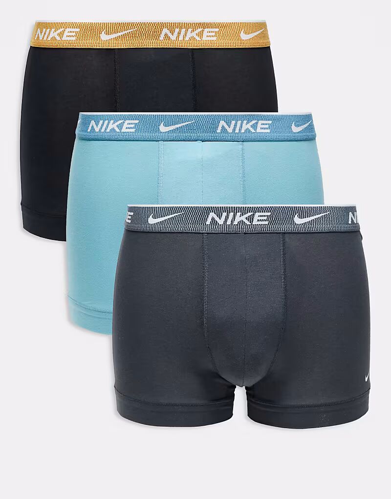 

Комплект из 3 трусов-боксеров Nike Everyday Cotton Stretch синего/черного/серого цветов
