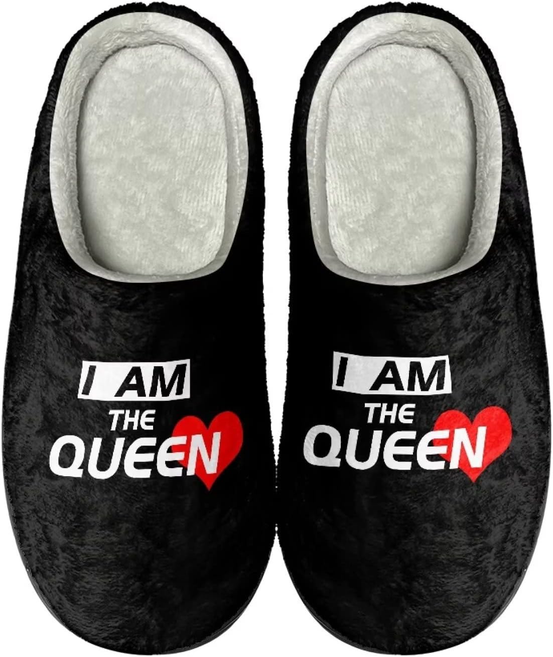 

Теплые тапочки для пары и семьи, осенне-зимняя обувь для дома и общежития, с мягкой подошвой и противоскользящей структурой, для женщин и мужчин Giftpuzz, I Am the Queen