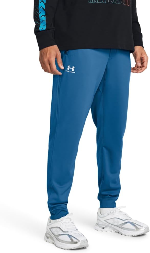 

Under Armour мужские спортивные трикотажные джоггеры, (406) Photon Blue/White