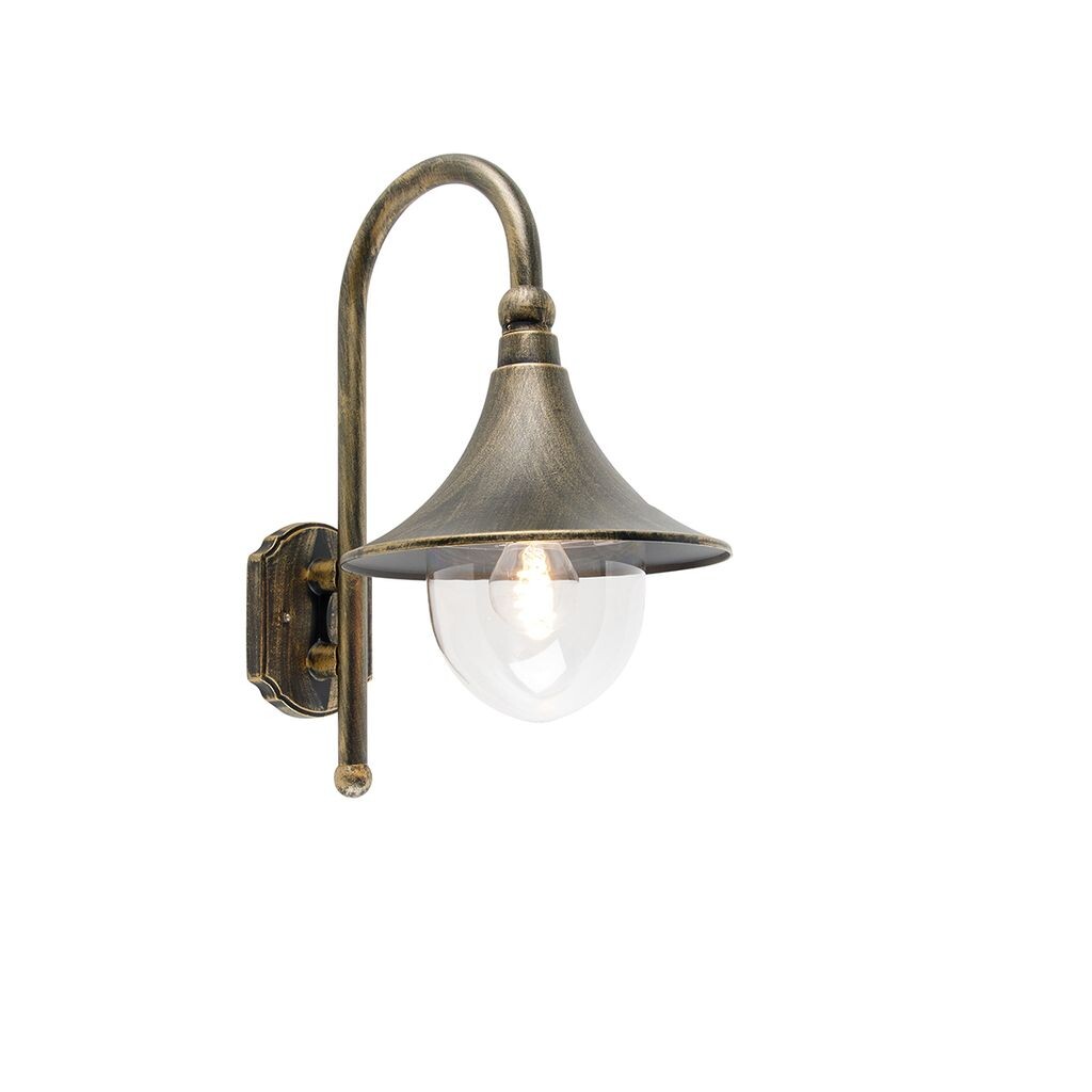 

QAZQA - Classic I Antique Smart Уличный настенный светильник Antique Gold I Латунь IP44, Wi-Fi A60 - Диммер Daphne I С регулируемой яркостью I Наружное освещение - Алюминий круглый - Подходит для светодиодов E27, золото