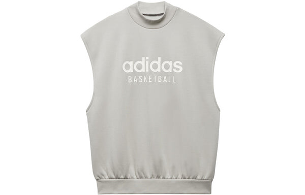 Футболка баскетбольные безрукавки толстовка Adidas, серый — фото 2