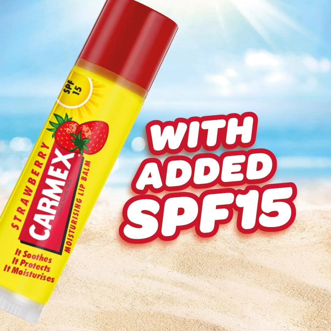 Увлажняющий бальзам для губ Carmex Strawberry с SPF 15 Carmex — фото 3