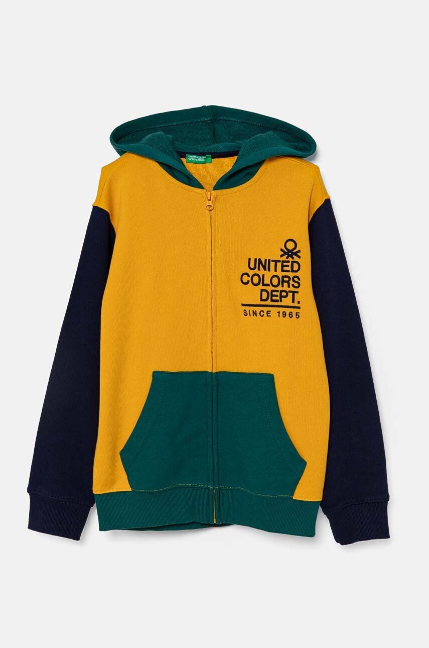 

Хлопковая толстовка United Colors of Benetton для мальчиков и девочек, желтый