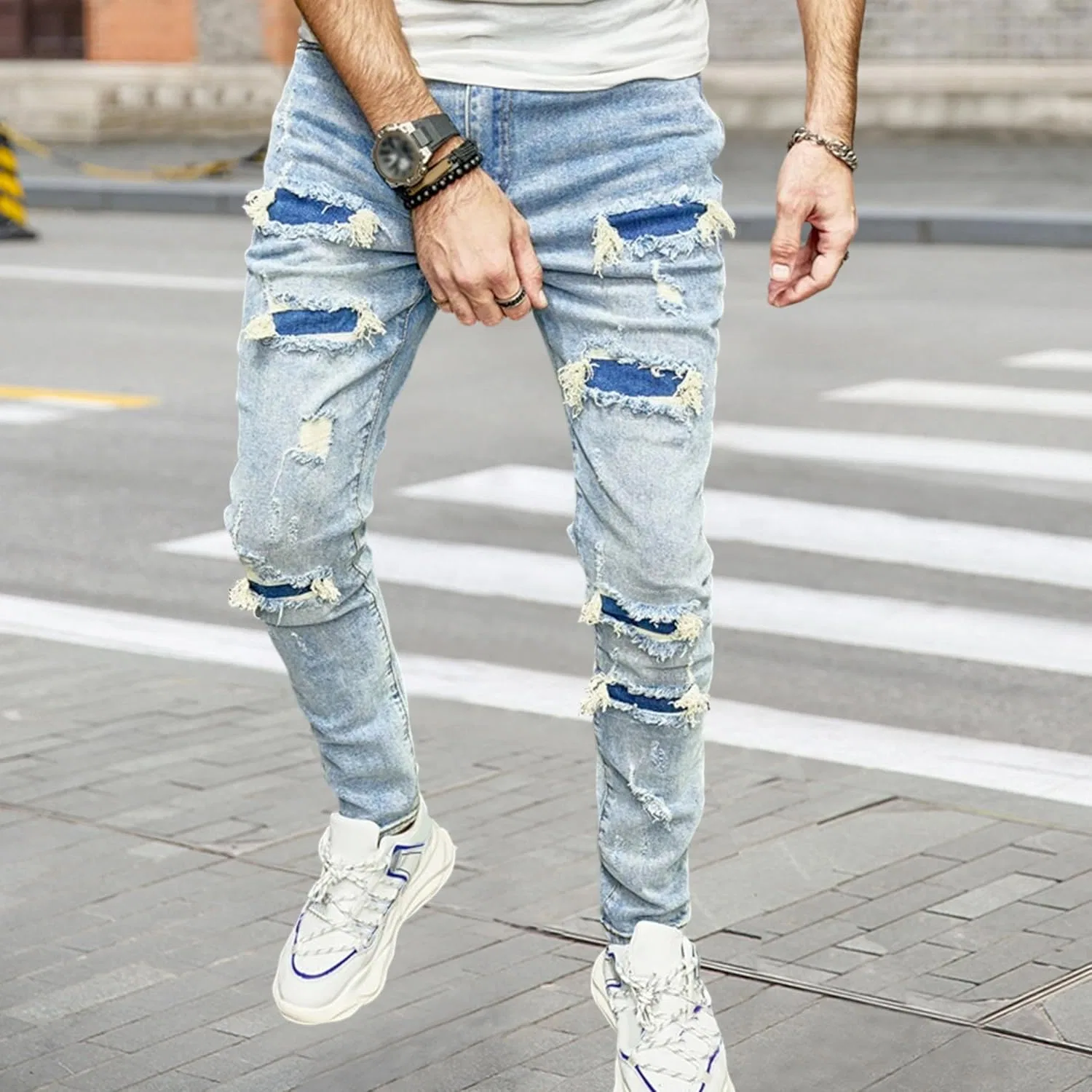 Джинсы slim fit, Синие — фото 3