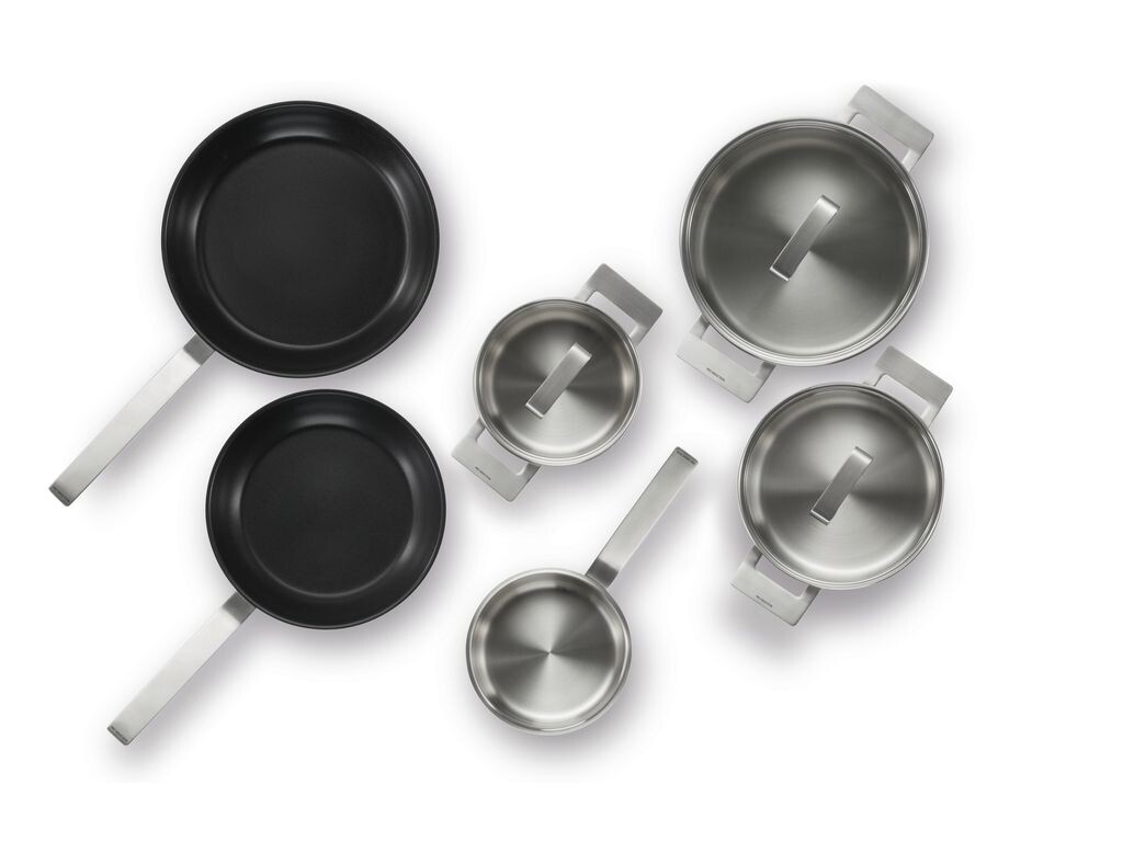 Набор индукционных кастрюль Bosch из 6 предметов HEZ9SE060 4 кастрюли + 2 сковороды, черный — фото 2