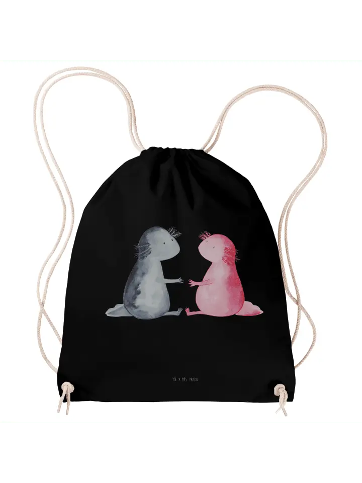 

Спортивная сумка Mr & Mrs Panda Sportbeutel Axolotl Liebe ohne Spruch, черный