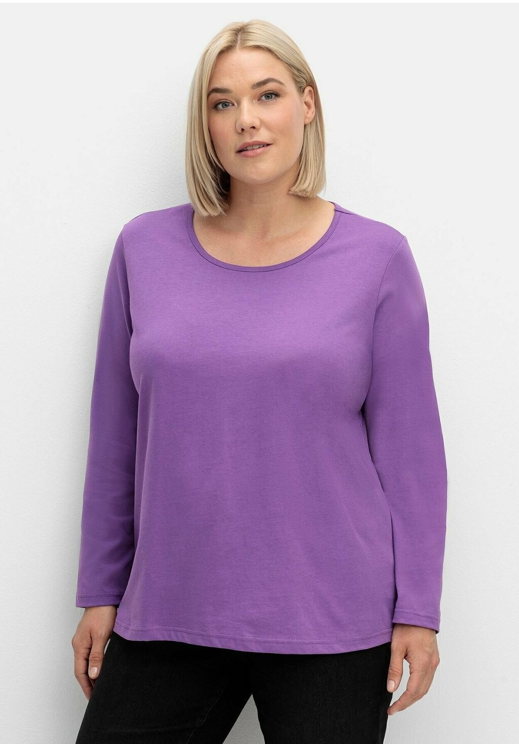 

Топ с длинными рукавами SHEEGO LANGARMSHIRT Sheego, фиолетовый