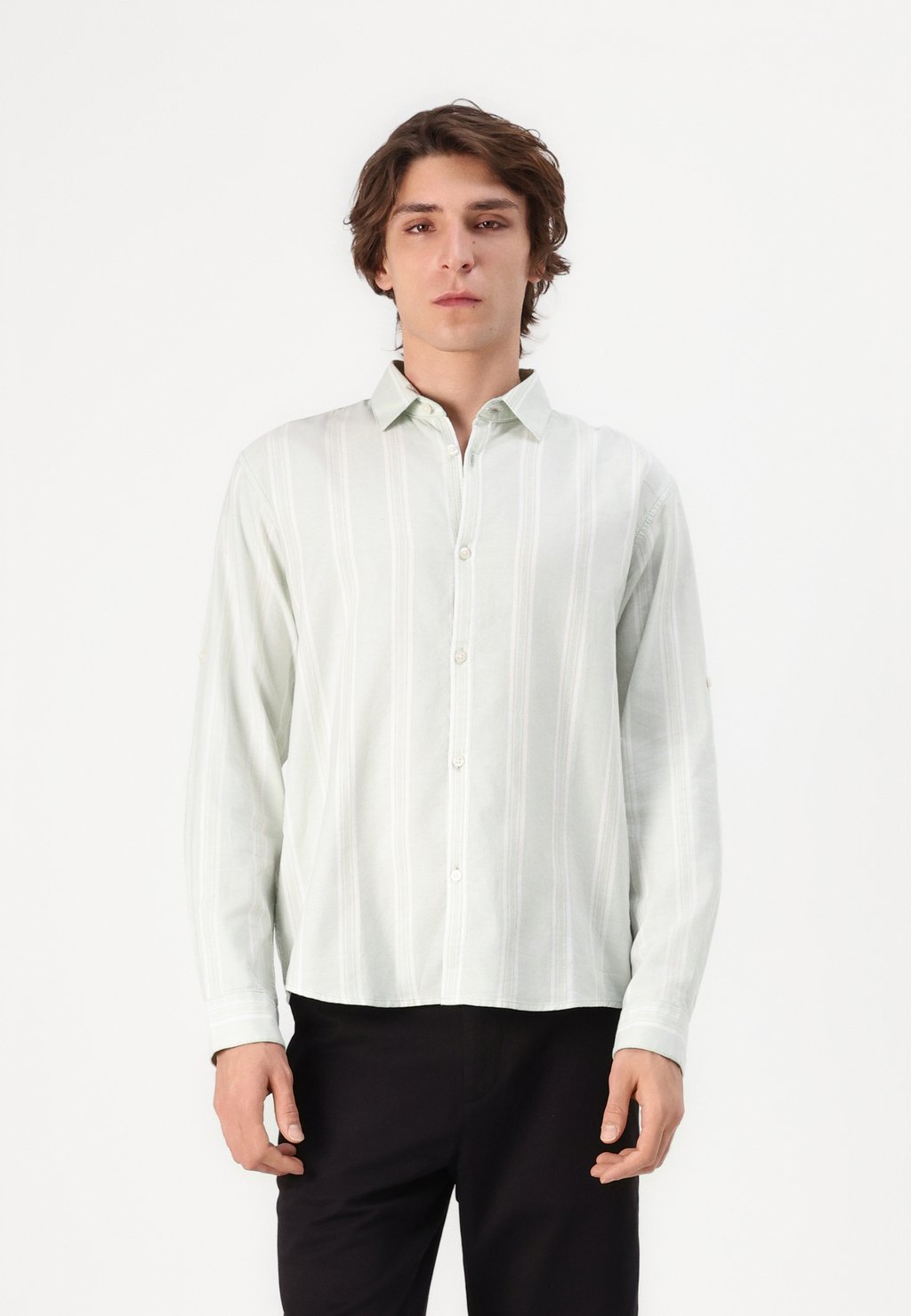 

Рубашка RELAXED STRIPED SHIRT TOM TAILOR DENIM, зеленый