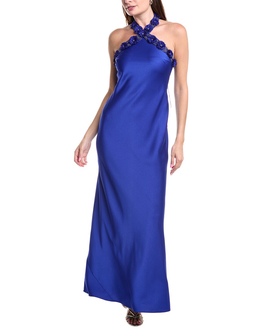 

Aidan Mattox Халтер Макси платье, синий