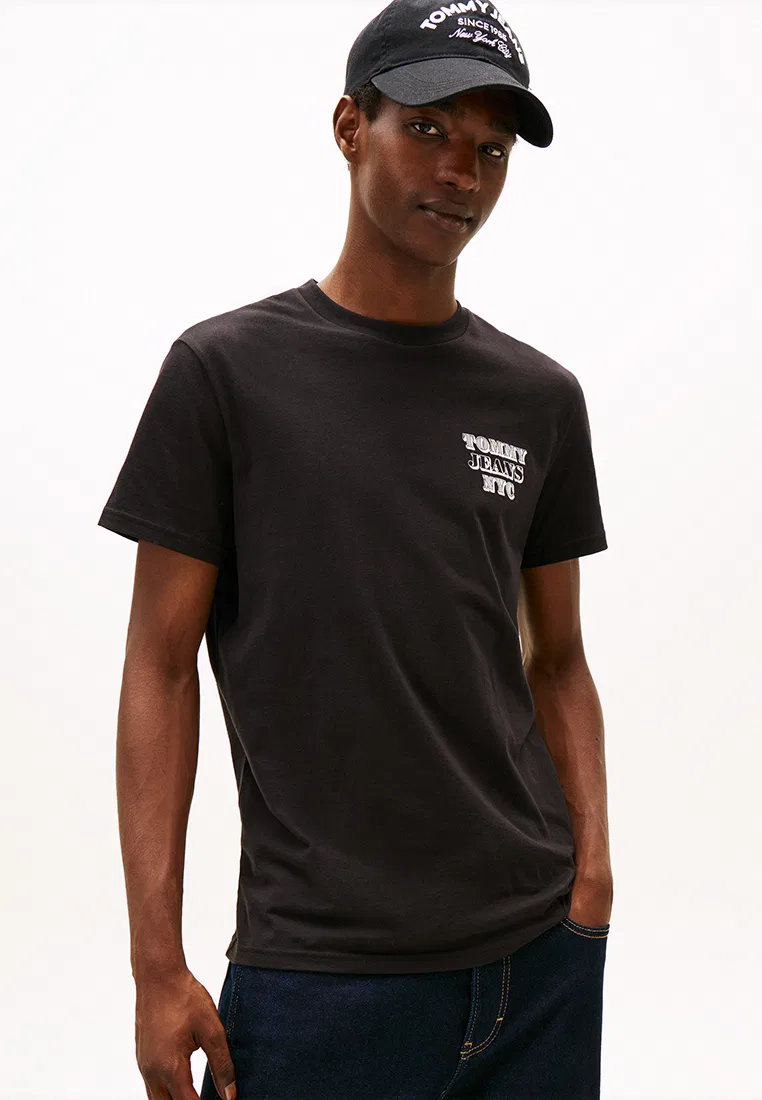 Футболка с коротким рукавом, Slim Fit, Tommy Jeans Tommy Hilfiger, черный