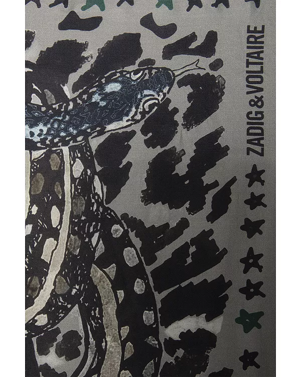 

Шелковый шарф Билли Zadig & Voltaire, серый