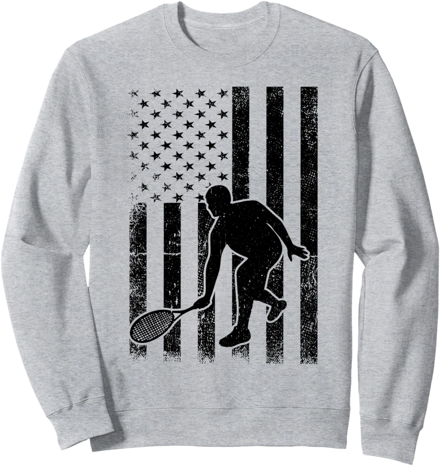

Толстовка с изображением американского флага и ракетбола Racquetball Player Racquetball Sport, серый