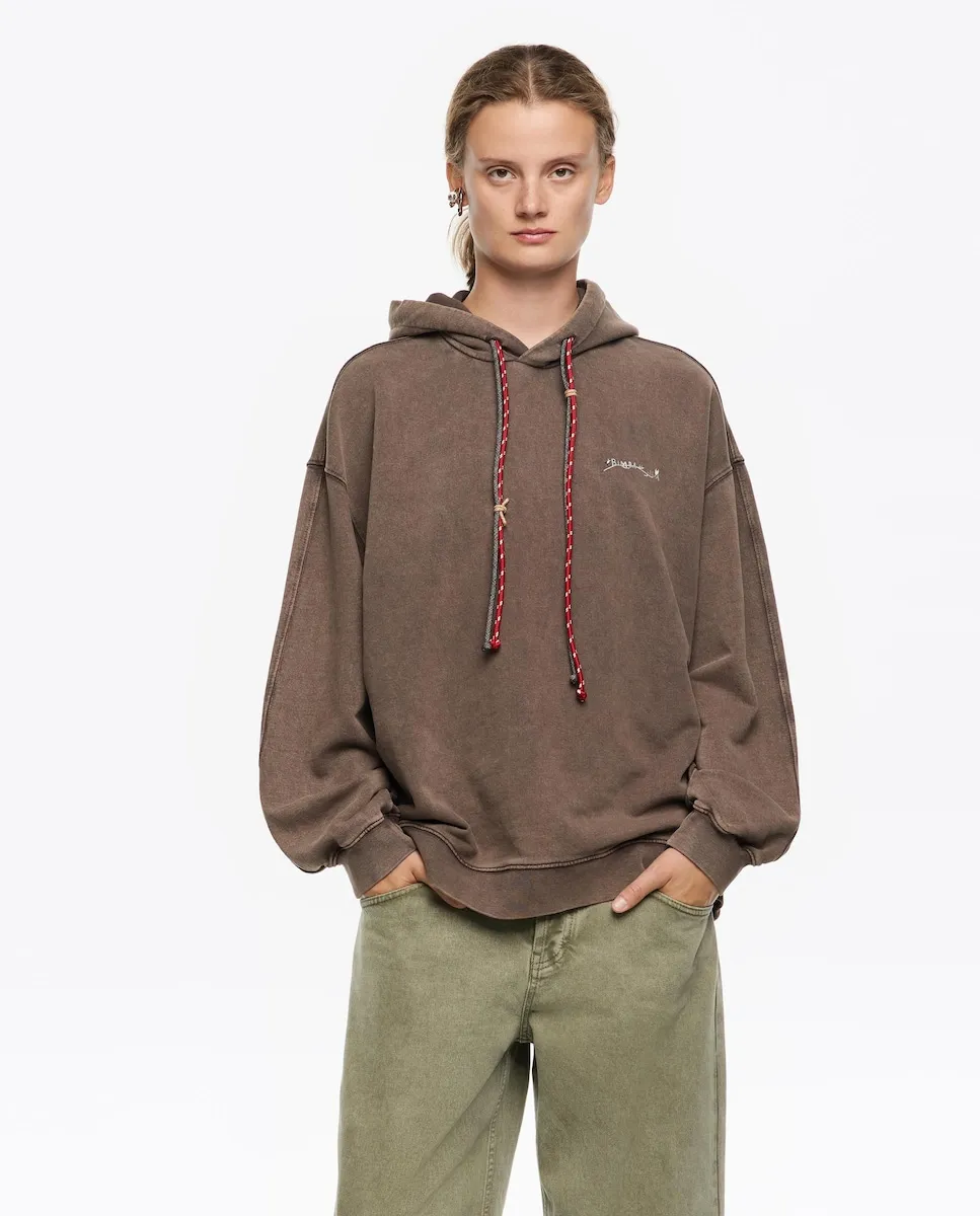 

Женская толстовка с капюшоном и вышитым логотипом Bimba y Lola, коричневый