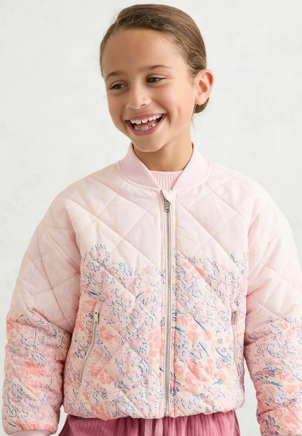 Легкая стеганая куртка nina с цветочным принтом Reiss, Pink — фото 3