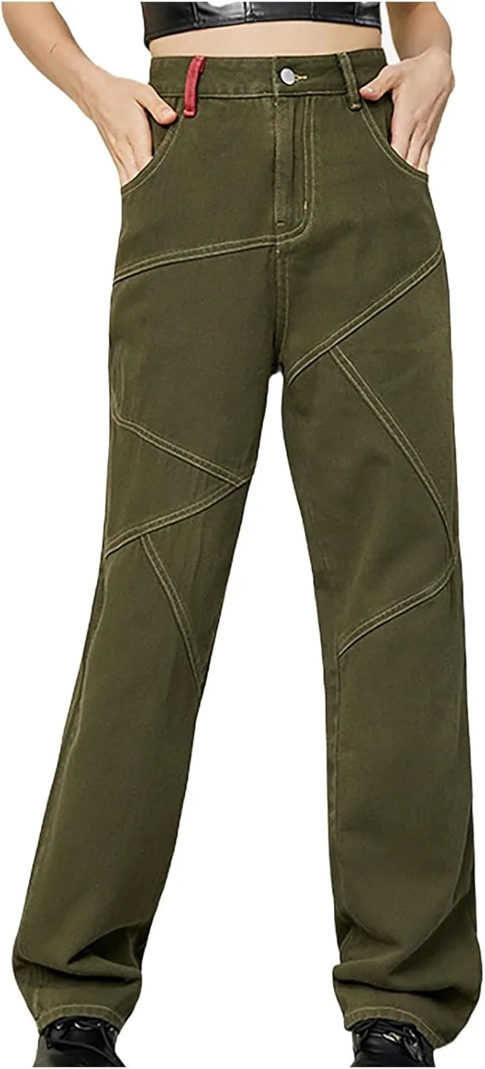 

Джинсы для женщин High Waist Straight Wide Leg