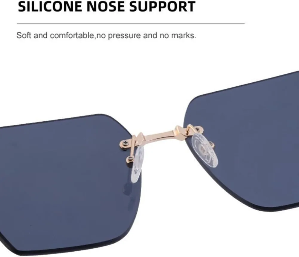 

Большие безрамочные солнцезащитные очки для женщин, роскошные солнцезащитные очки без оправы для мужчин и женщин, очки с защитой от УФ-излучения UV400 LVTFCO, Brown