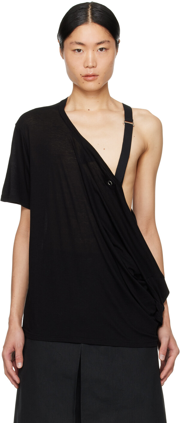 

Футболка с заниженными плечами TAKAHIROMIYASHITA TheSoloist., черный