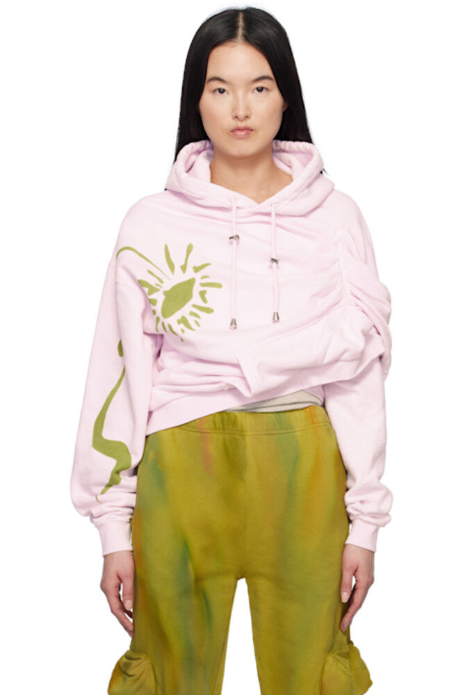 

Розовая толстовка с капюшоном Eva Draped Collina Strada