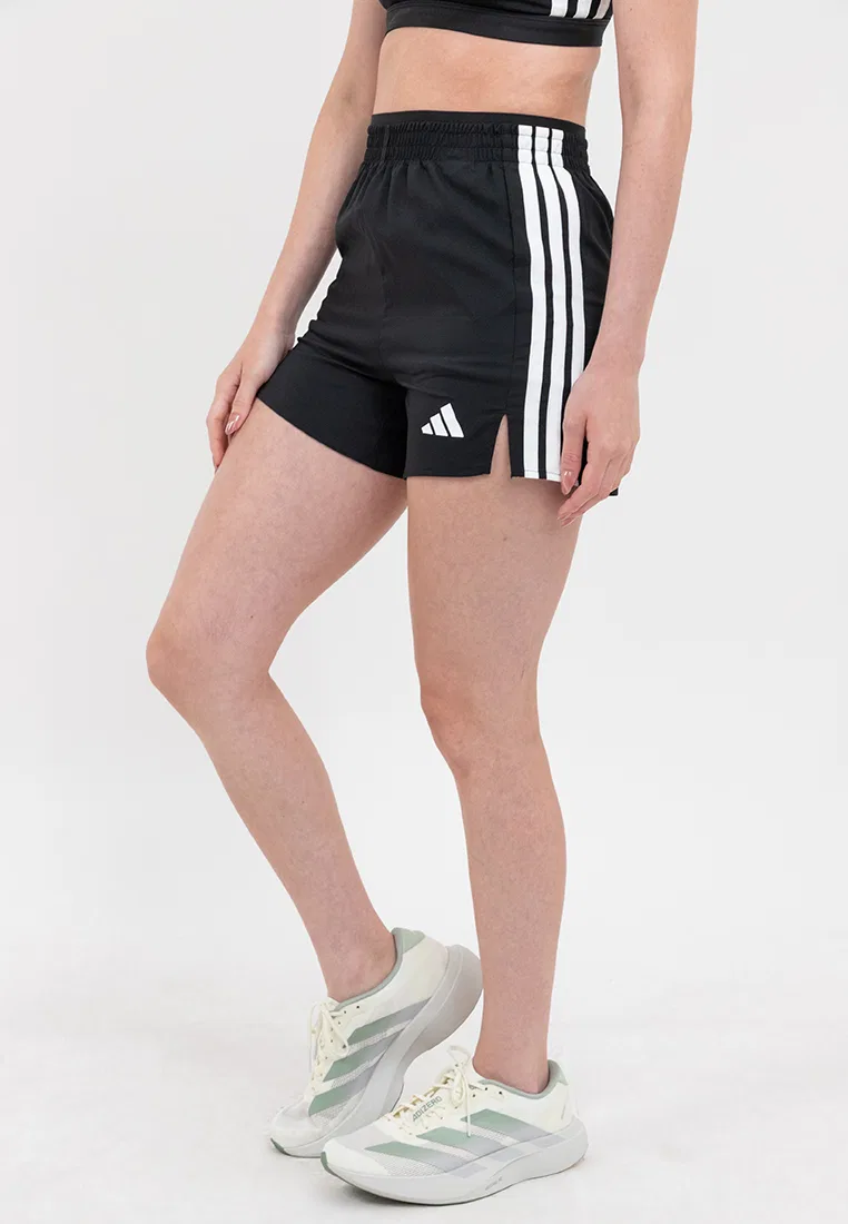 Шорты тренировочные, 3-Stripes Woven, Workout Essentials Adidas, белый/черный — фото 3