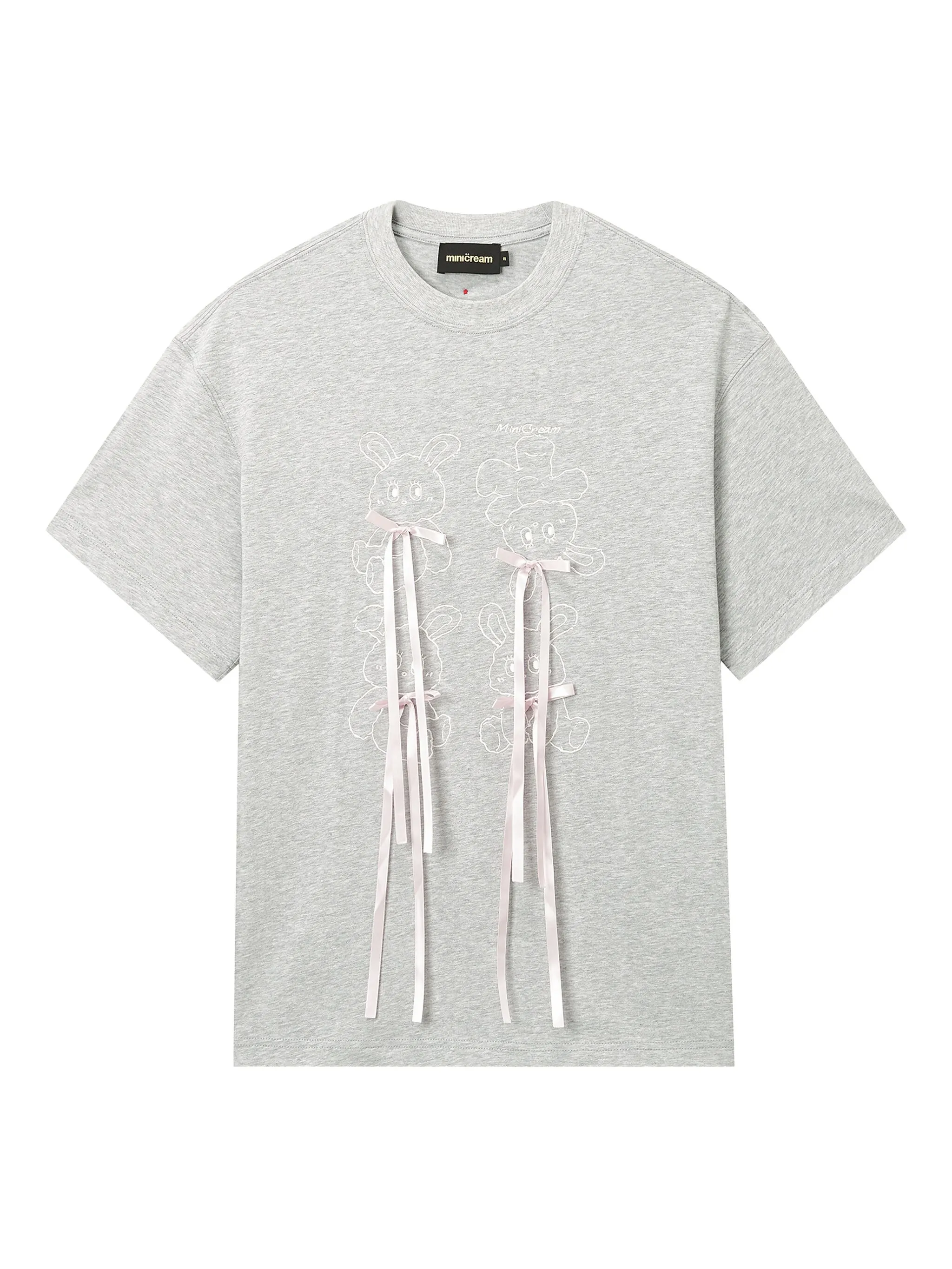 

Футболка с декорированной лентой Mini Cream, серый