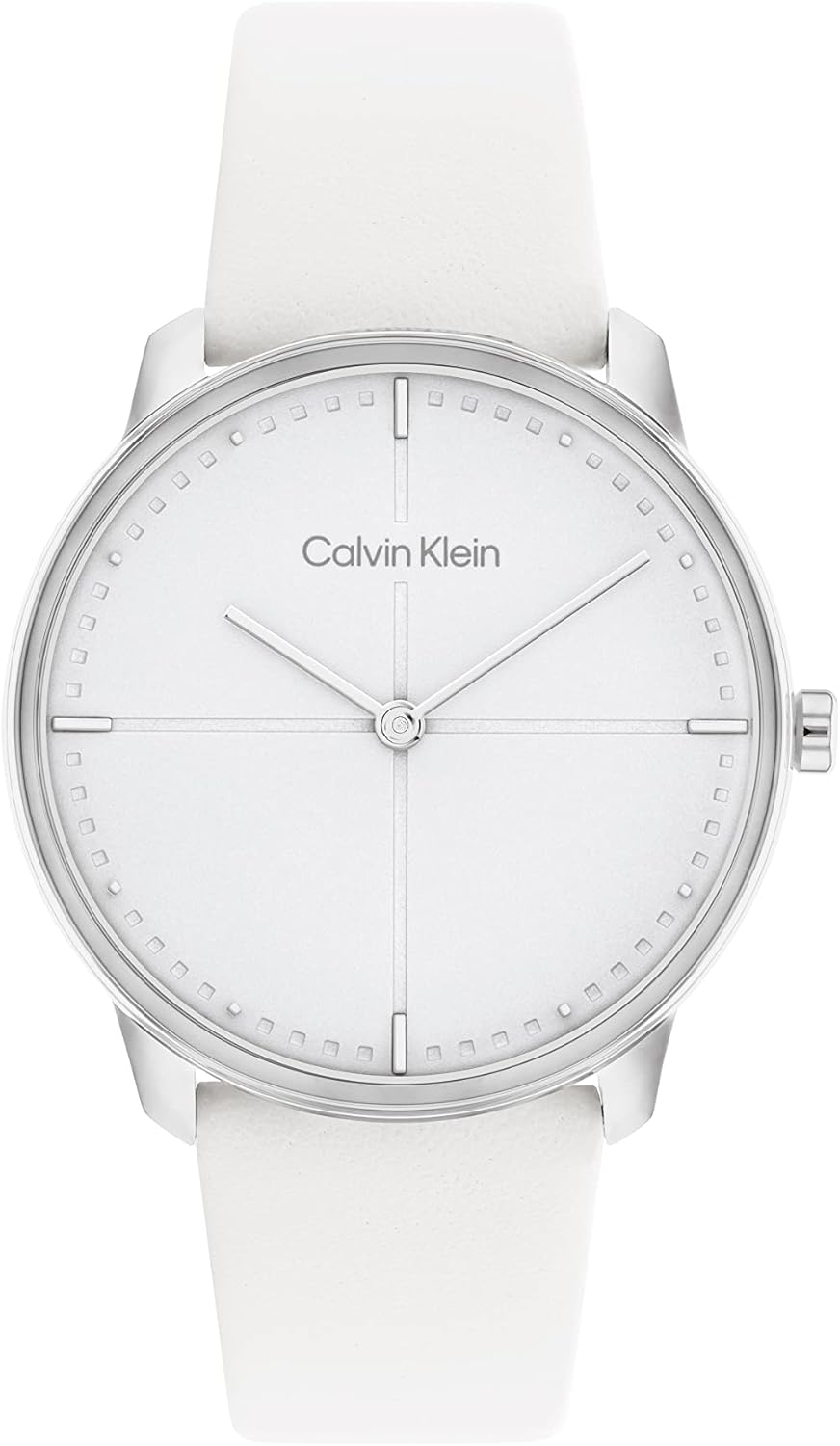 

Женские кварцевые часы Calvin Klein Iconic - корпус 35 мм - подарок для нее, White