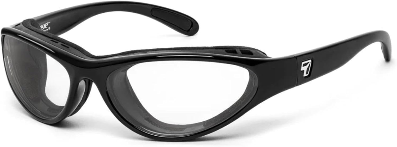 

Солнцезащитные очки 7 EYE VIENTO с ветрозащитой, фиксированной подушечкой и мягкой вставкой для использования на открытом воздухе, 100% защита от UVA + UVB лучей, Glossy Black Frame/Sharpview Clear Lenses