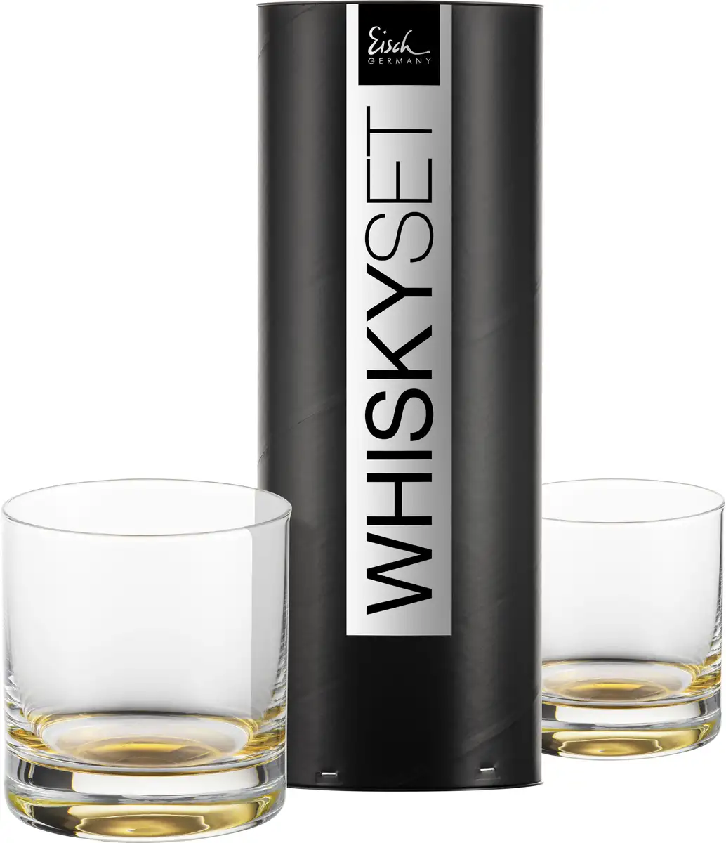 

Стакан для виски Eisch "GENTLEMAN, 400 мл", (набор, 2 шт., 2 чашки для виски в подарочном тубусе), ручная отделка 24-каратным золотом, 2 шт., Производство Германия Ø 8,9х9,5 см, золотой