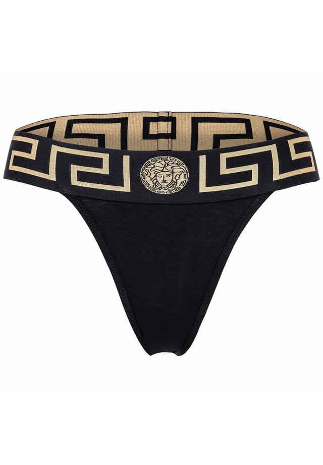 

Стринги - трусики-стринги topeka из органического хлопка би-стрейч Versace, черный