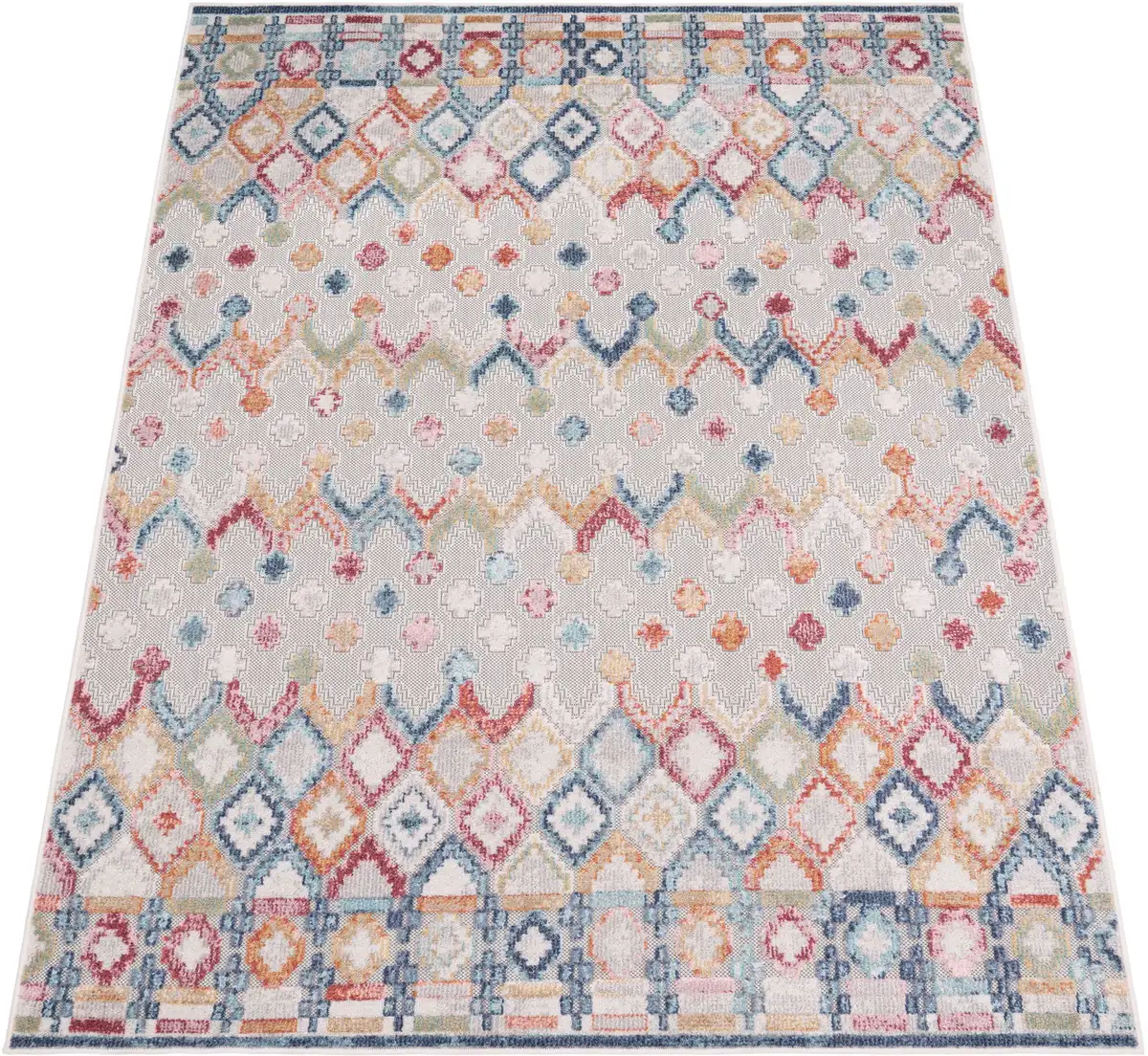 

Ковер Paco Home "Fusion 764", прямоугольный, короткий ворс, ромбовидный узор, подходит для внутреннего и наружного использования, гостиная 200х280 см, цвет mehrfarbig