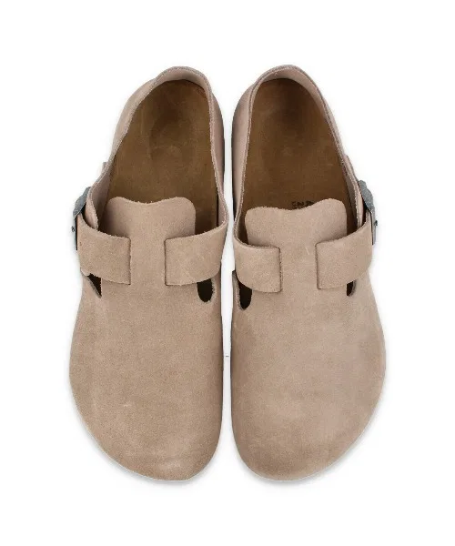 Унисекс сандалии из замши Birkenstock London бежевые — фото 2
