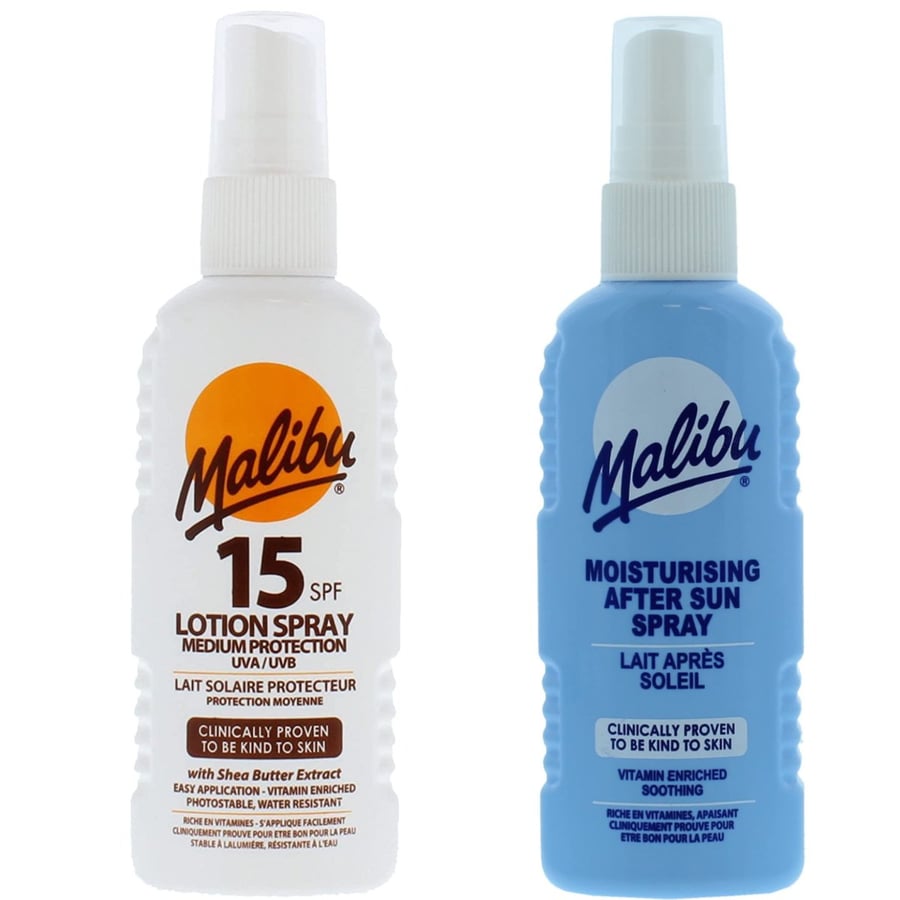 

Спрей Malibu SPF15 100 мл + Спрей после загара 100 мл