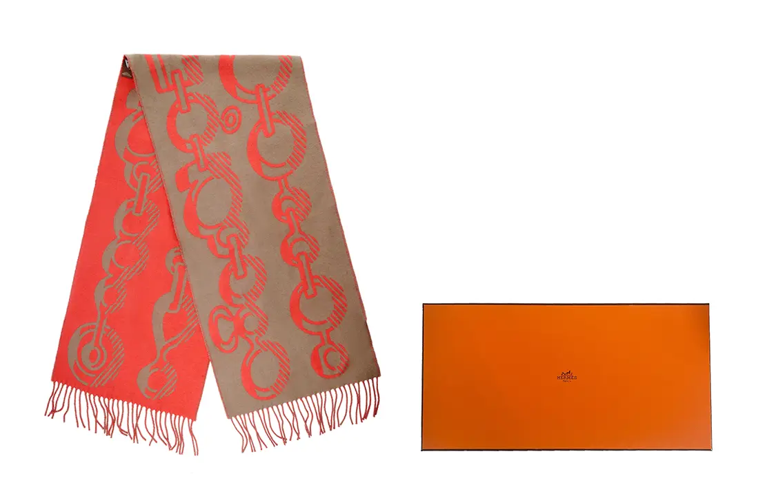 

HERMES Вязаный шарф унисекс, Box