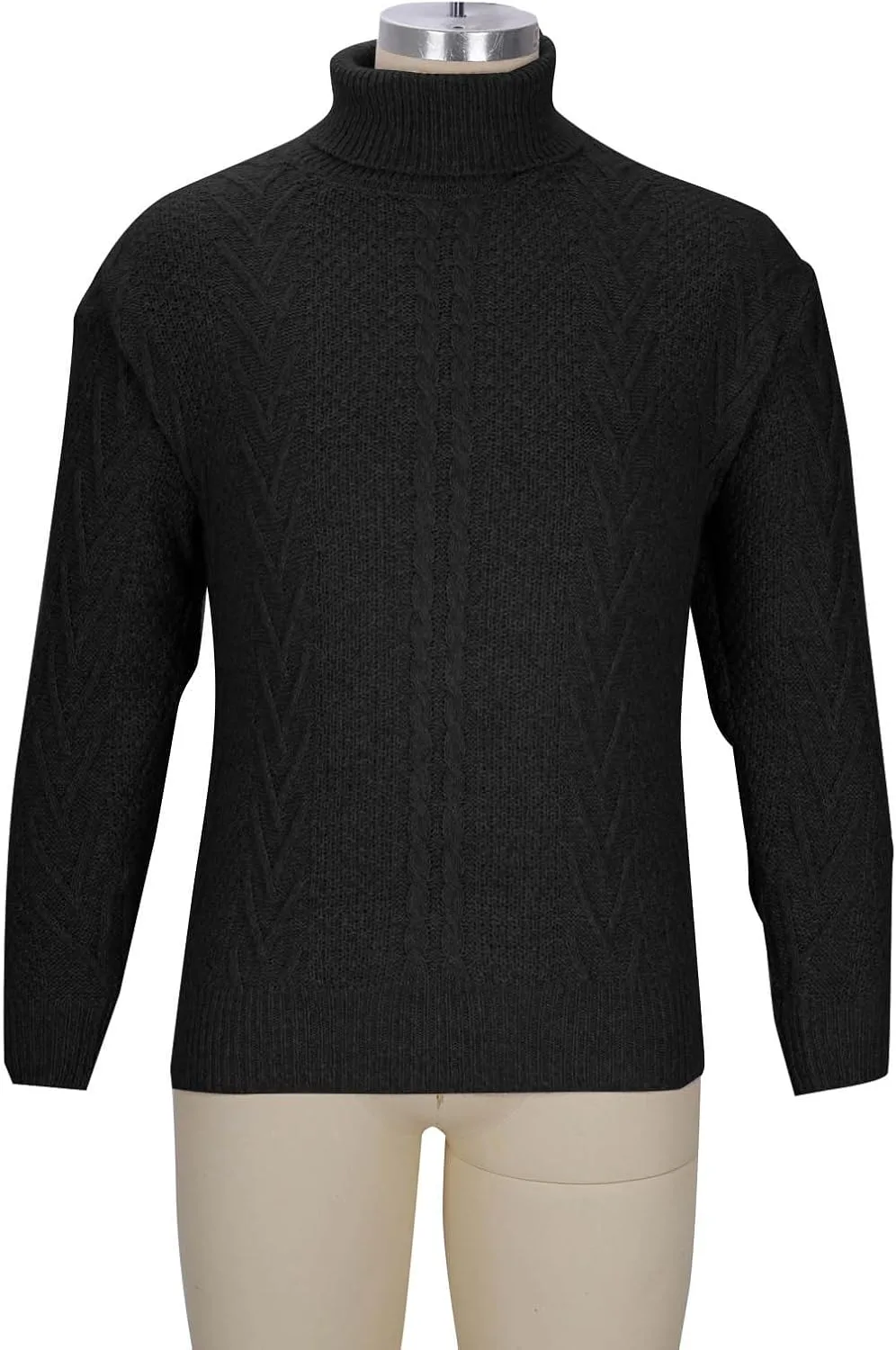 Мужской свитер-водолазка Slim Fit с длинным рукавом и узором Twist — фото 4