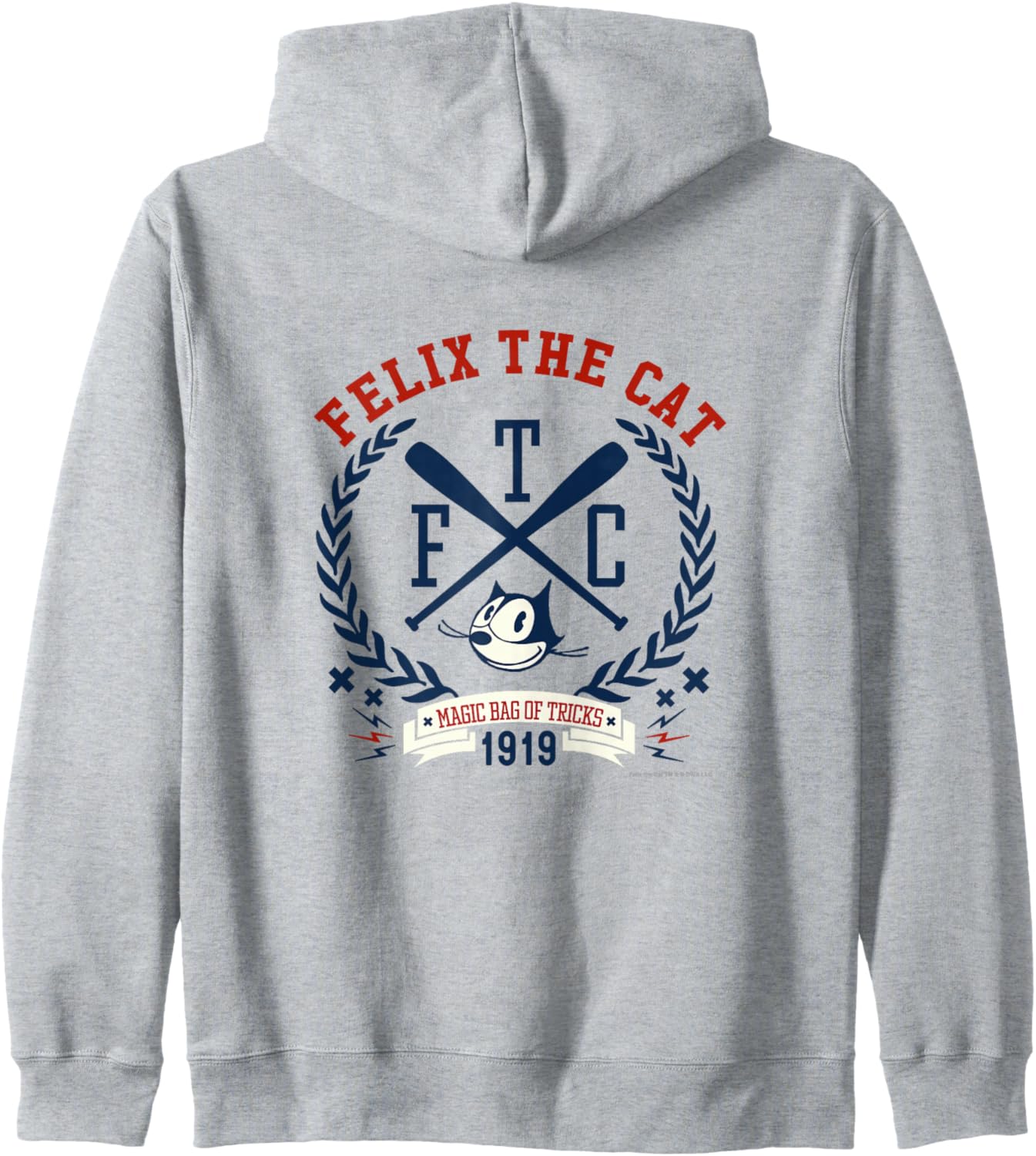 

Толстовка на молнии с эмблемой кота Филликса Felix The Cat, серый