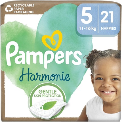 

Одноразовые подгузники Harmonie, размер 5, 11-16 кг, 21 шт. Pampers
