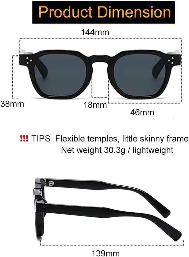 

Солнцезащитные очки в стиле ретро квадратной формы для женщин и мужчин, с маленькими линзами, модная толстая оправа, винтажный шик Azoxus, Brown Frame/Brown Lens