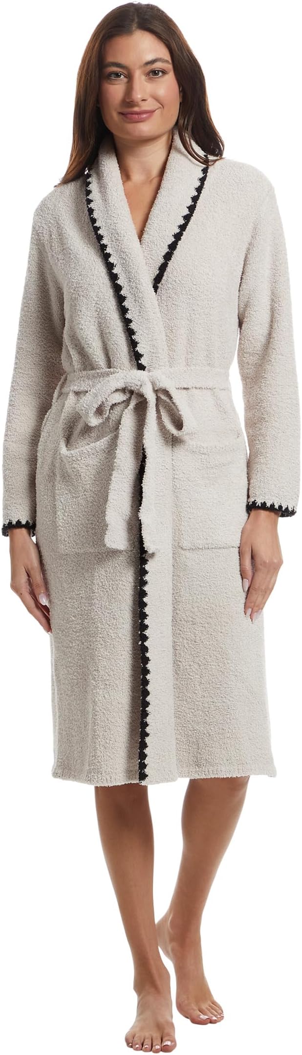 

Женский халат Cozychic Blanket Stitch Barefoot Dreams, Stone