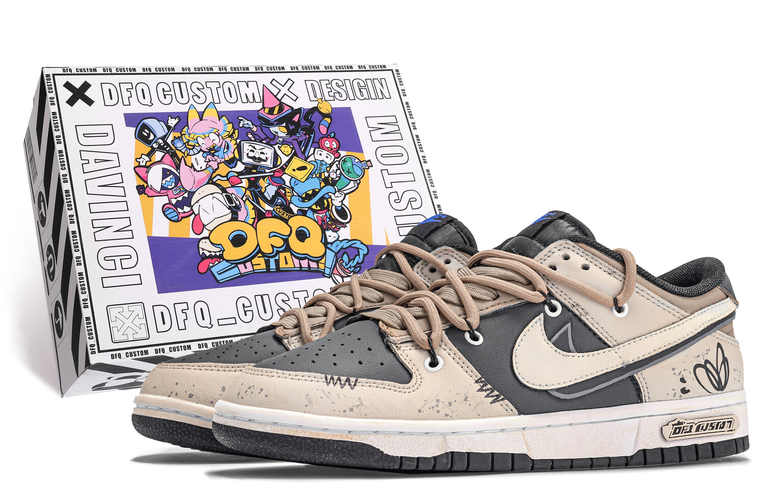 

Кроссовки Nike Dunk Skateboard Shoes Unisex Low-Top Brown Black