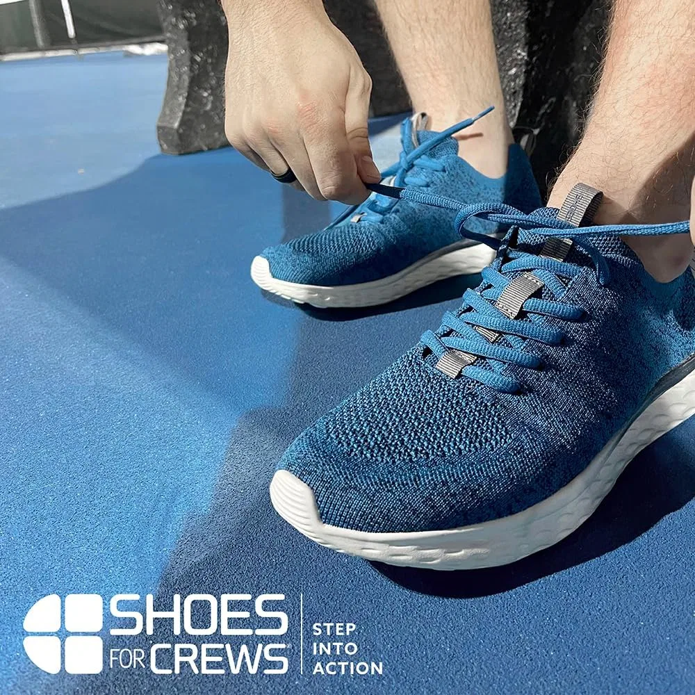 Рабочие кроссовки для мужчин Shoes for Crews с нескользящей подошвой - удобные, легкие, дышащие, водостойкие, идеально подходят для работы в сфере общественного питания и на кухне для официантов и поваров - Everlight, Ocean Blue — фото 2