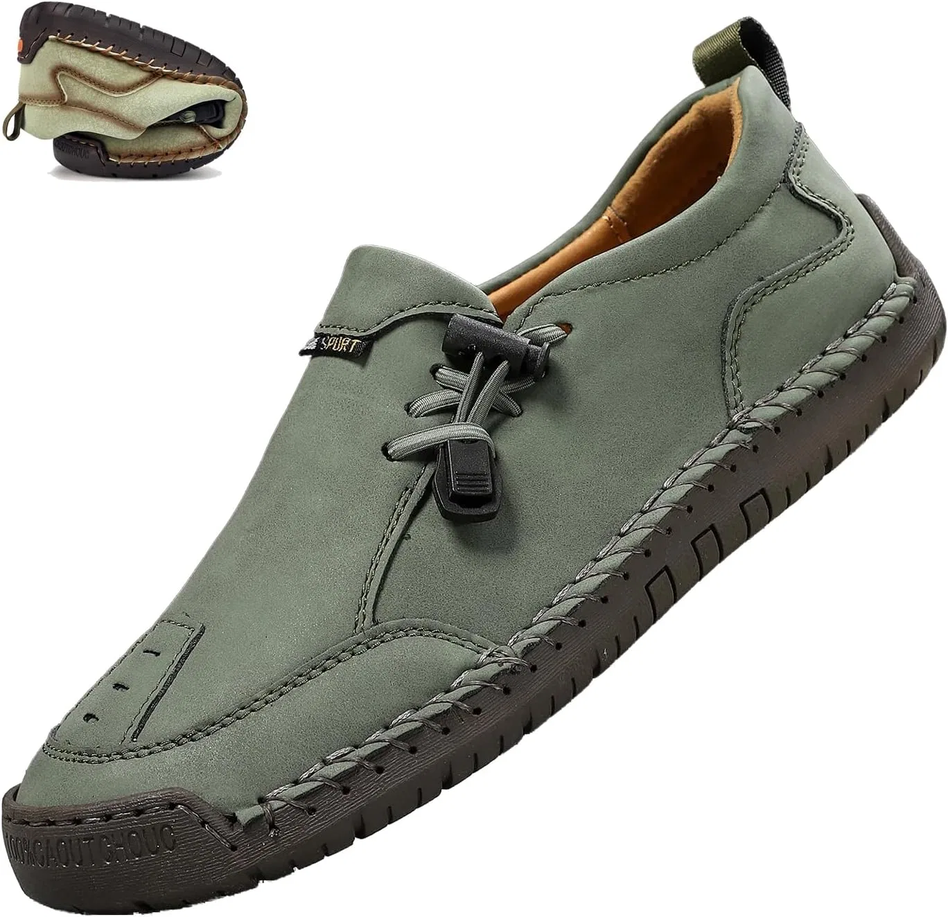 Лоферы с регулируемой шнуровкой, повседневные, Army Green