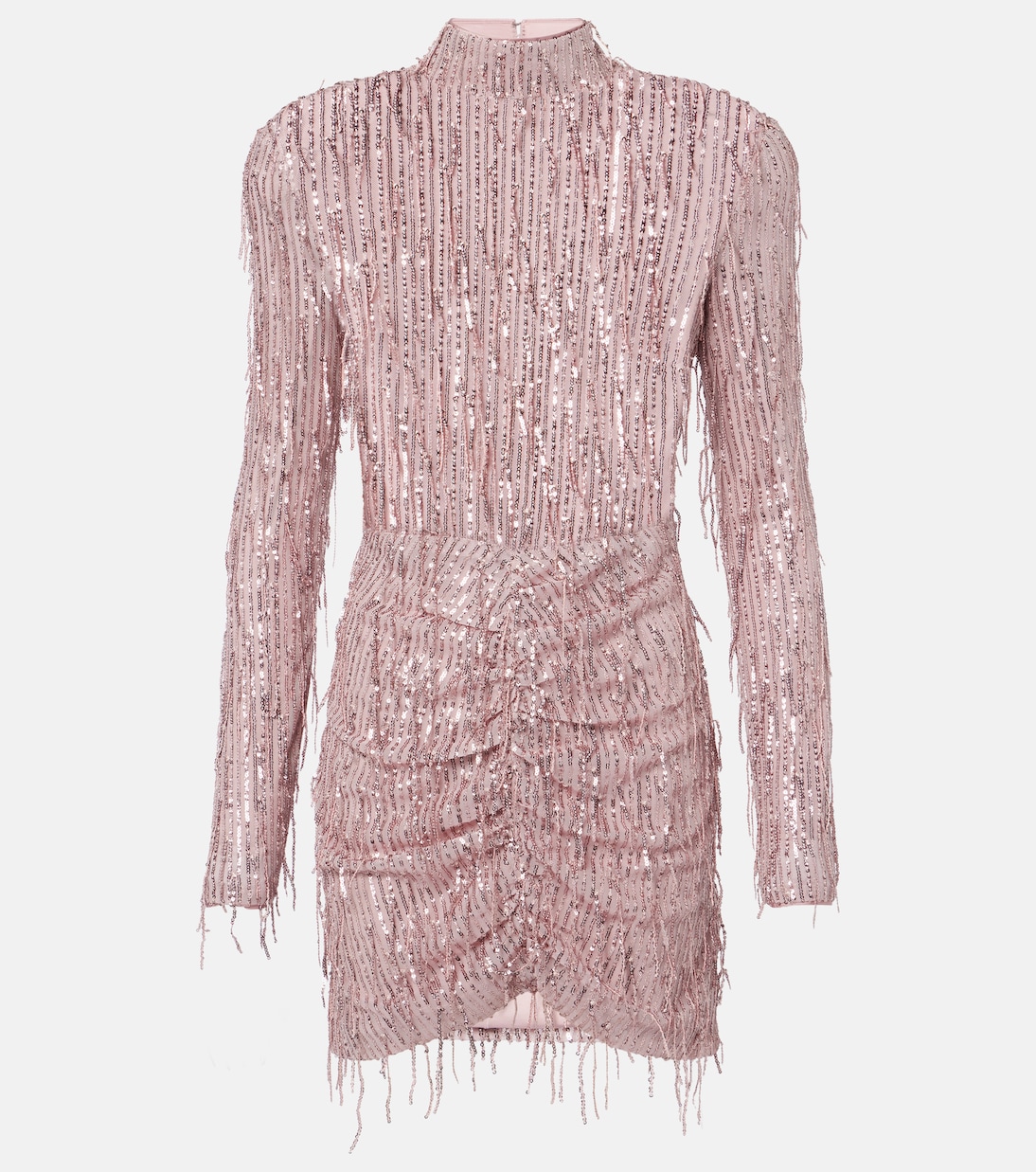 

Франжированное плиссированное коктейльное платье с люрексом Rotate, Peachskin