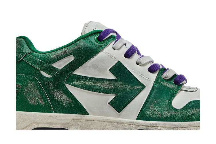 Кроссовки Off-White Off-White Out of Office Vintage Leather 'White Green', белый — фото 3