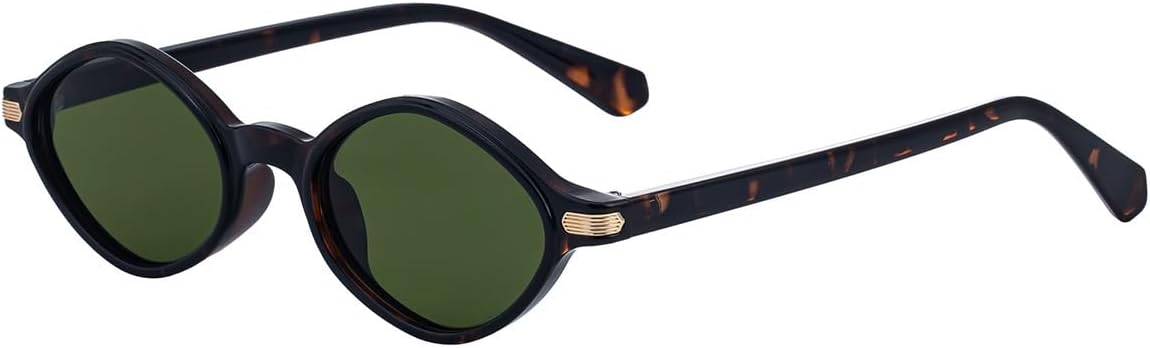 

Эллиптические солнцезащитные очки в тонкой оправе для мужчин и женщин, европейский и американский стиль, защита от УФ-излучения UV400 для использования на открытом воздухе Generic, C4