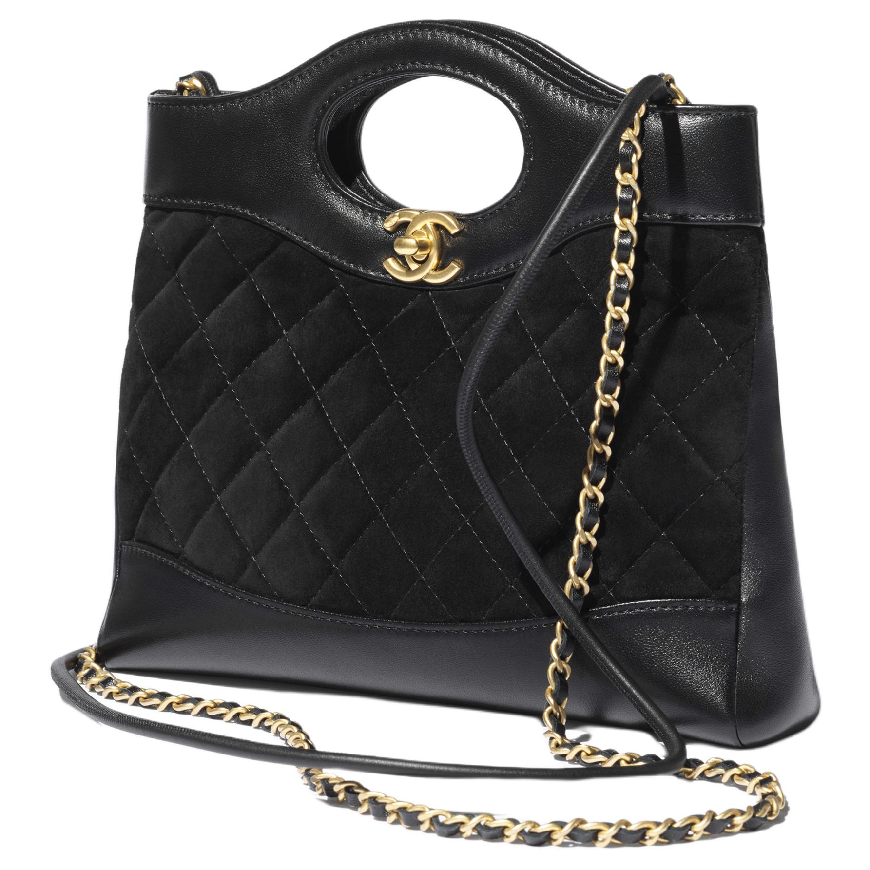 CHANEL Золотая металлическая сумка-шоппер из замши — фото 2