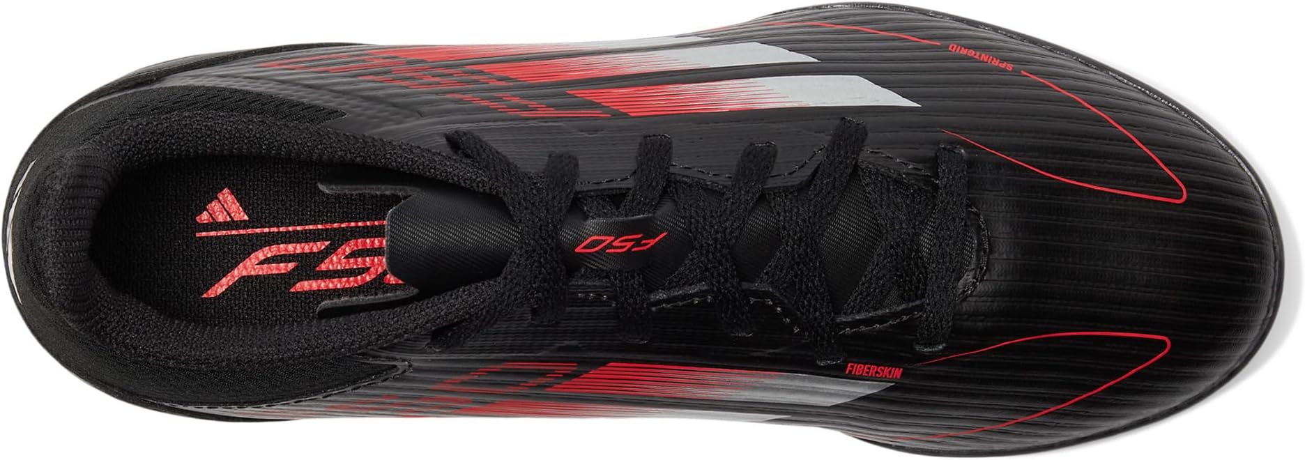 Кроссовки Adidas Kids F50 League Turf Soccer Cleats, Black/Iron Metallic/Lucid Red — фото 2