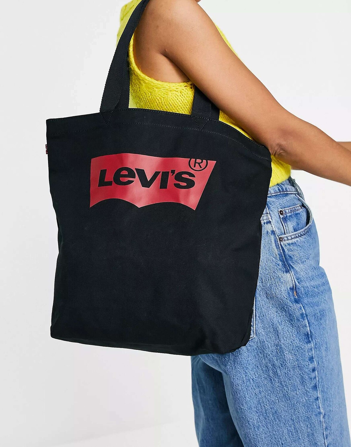 

Черная холщовая сумка-тоут с логотипом Levi's